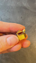 Load and play video in Gallery viewer, Vintage 8 Karat Yellow Gold Old Fashioned Steam Iron Charm Pendant
