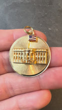 Load and play video in Gallery viewer, White House 14K Yellow Gold Enamel Patriotic Charm Pendant
