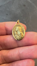 Load and play video in Gallery viewer, French 18K Yellow Gold St Therese Medal Charm Pendant
