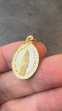Load and play video in Gallery viewer, French Notre Dame de la Brosse Bains 18 Karat Yellow Gold Charm Medal Pendant
