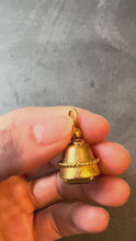 Load and play video in Gallery viewer, Vintage 18 Karat Yellow Gold Amethyst Barrel Charm Pendant
