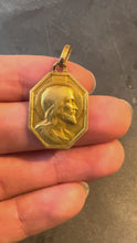 Load and play video in Gallery viewer, French Art Deco Paul Brandt 18K Yellow Gold Jesus Christ Medal Charm Pendant
