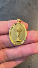 Load and play video in Gallery viewer, French First Communion 18K Yellow Gold Medal Pendant
