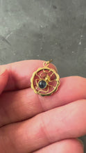 Load and play video in Gallery viewer, Blue Sapphire Spider 18K Yellow Gold Charm Pendant
