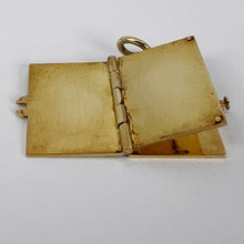 Load image into Gallery viewer, Envelope and Letter 14K Yellow Gold Enamel Stamp Charm Pendant
