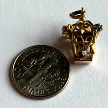 Load image into Gallery viewer, French Yellow Gold Gem Set Lantern Charm Pendant
