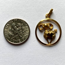 Load image into Gallery viewer, French 18K Yellow Gold Ares Zodiac Charm Pendant
