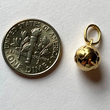 Load image into Gallery viewer, French 18K Yellow Gold Football Soccer Charm Pendant
