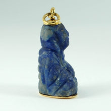Load image into Gallery viewer, 18K Yellow Gold Blue Lapis Lazuli Buddha Large Charm Pendant
