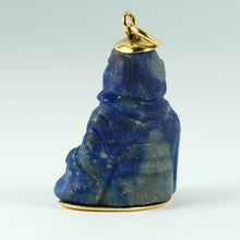 Load image into Gallery viewer, 18K Yellow Gold Blue Lapis Lazuli Buddha Large Charm Pendant
