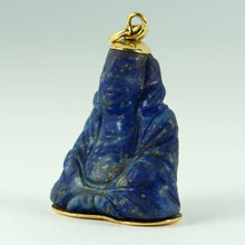Load image into Gallery viewer, 18K Yellow Gold Blue Lapis Lazuli Buddha Large Charm Pendant
