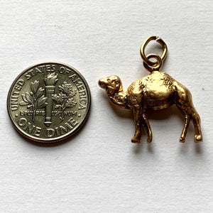 18K Yellow Gold Dromedary Camel Charm Pendant