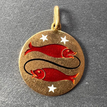 Load image into Gallery viewer, Pisces Zodiac Fish 18K Yellow Gold Enamel Charm Pendant
