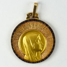 Load image into Gallery viewer, French Virgin Mary 18K Yellow Rose Gold Medal Pendant
