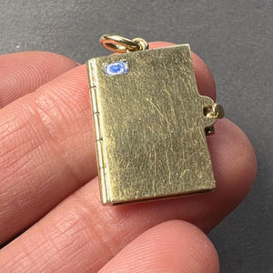 Envelope and Letter 14K Yellow Gold Enamel Stamp Charm Pendant