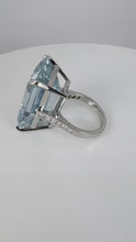 Load and play video in Gallery viewer, 32.70 Carat Aquamarine Diamond Platinum Cocktail Ring
