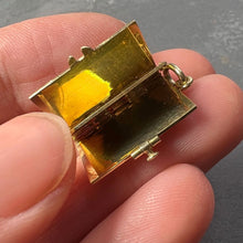Load image into Gallery viewer, Envelope and Letter 14K Yellow Gold Enamel Stamp Charm Pendant
