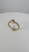 Load and play video in Gallery viewer, 18K Yellow Gold White Diamond Twisted Solitaire Pinky Ring

