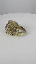 Load and play video in Gallery viewer, Brown Zircon Diamond 18K Yellow Gold Modernist Ring
