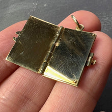 Load image into Gallery viewer, Envelope and Letter 14K Yellow Gold Enamel Stamp Charm Pendant
