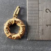 Load image into Gallery viewer, SOS Life Preserver 18K Yellow Gold Charm Pendant

