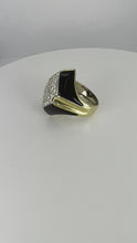 Load and play video in Gallery viewer, Onyx Diamond 18 Karat Yellow Gold Cocktail Ring
