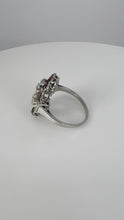 Load and play video in Gallery viewer, Art Deco Platinum Ruby Diamond Ring
