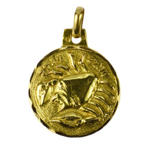 Load image into Gallery viewer, French 18K Yellow Gold Zodiac Cancer Charm Pendant
