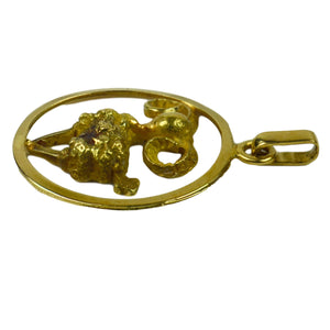 French 18K Yellow Gold Ares Zodiac Charm Pendant
