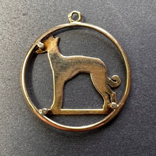 Load image into Gallery viewer, French Whippet Dog 18 Karat Yellow Gold Enamel Charm Pendant
