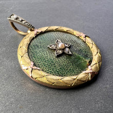 Load image into Gallery viewer, Lucky Star Shagreen 18 Karat Yellow Gold Pearl Diamond Charm Pendant

