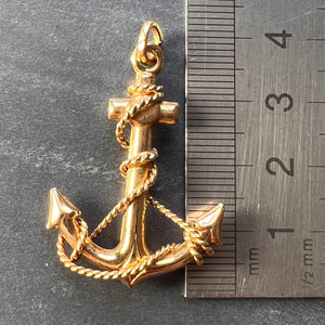 Anchor with Rope 14K Yellow Gold Pendant