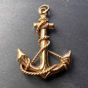 Anchor with Rope 14K Yellow Gold Pendant