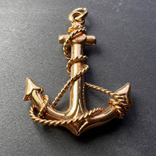 Load image into Gallery viewer, Anchor with Rope 14K Yellow Gold Pendant
