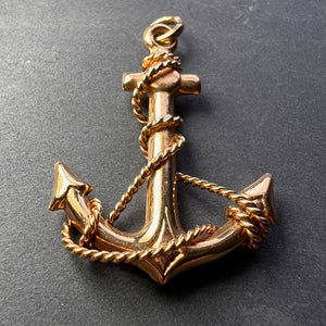 Anchor with Rope 14K Yellow Gold Pendant