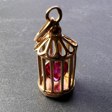 Load image into Gallery viewer, French Caged Heart 18K Yellow Gold Charm Pendant
