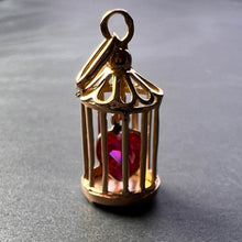 Load image into Gallery viewer, French Caged Heart 18K Yellow Gold Charm Pendant

