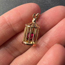 Load image into Gallery viewer, French Caged Heart 18K Yellow Gold Charm Pendant
