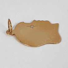 Load image into Gallery viewer, Yellow Gold White Diamond Girl Head Silhouette Charm Pendant
