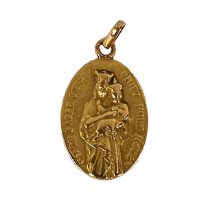 French Notre Dame du Sacre Coeur 18 Karat Yellow Gold Charm Pendant
