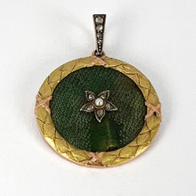 Load image into Gallery viewer, Lucky Star Shagreen 18 Karat Yellow Gold Pearl Diamond Charm Pendant
