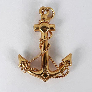 Anchor with Rope 14K Yellow Gold Pendant