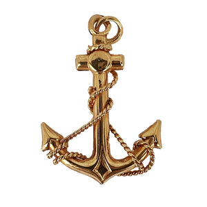 Anchor with Rope 14K Yellow Gold Pendant