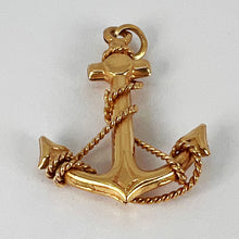 Load image into Gallery viewer, Anchor with Rope 14K Yellow Gold Pendant
