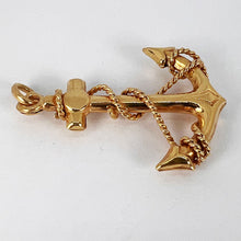 Load image into Gallery viewer, Anchor with Rope 14K Yellow Gold Pendant
