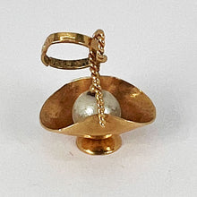 Load image into Gallery viewer, Basket 18K Yellow Gold Pearl Charm Pendant
