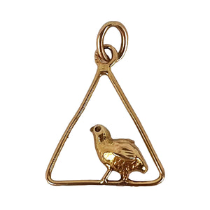 Easter Chick Triangle 18K Yellow Gold Charm Pendant