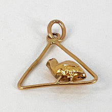 Load image into Gallery viewer, Easter Chick Triangle 18K Yellow Gold Charm Pendant
