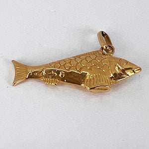 French Fish 18K Yellow Gold Charm Pendant