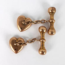 Load image into Gallery viewer, 9 Karat Rose Gold Heart Shaped Cufflinks
